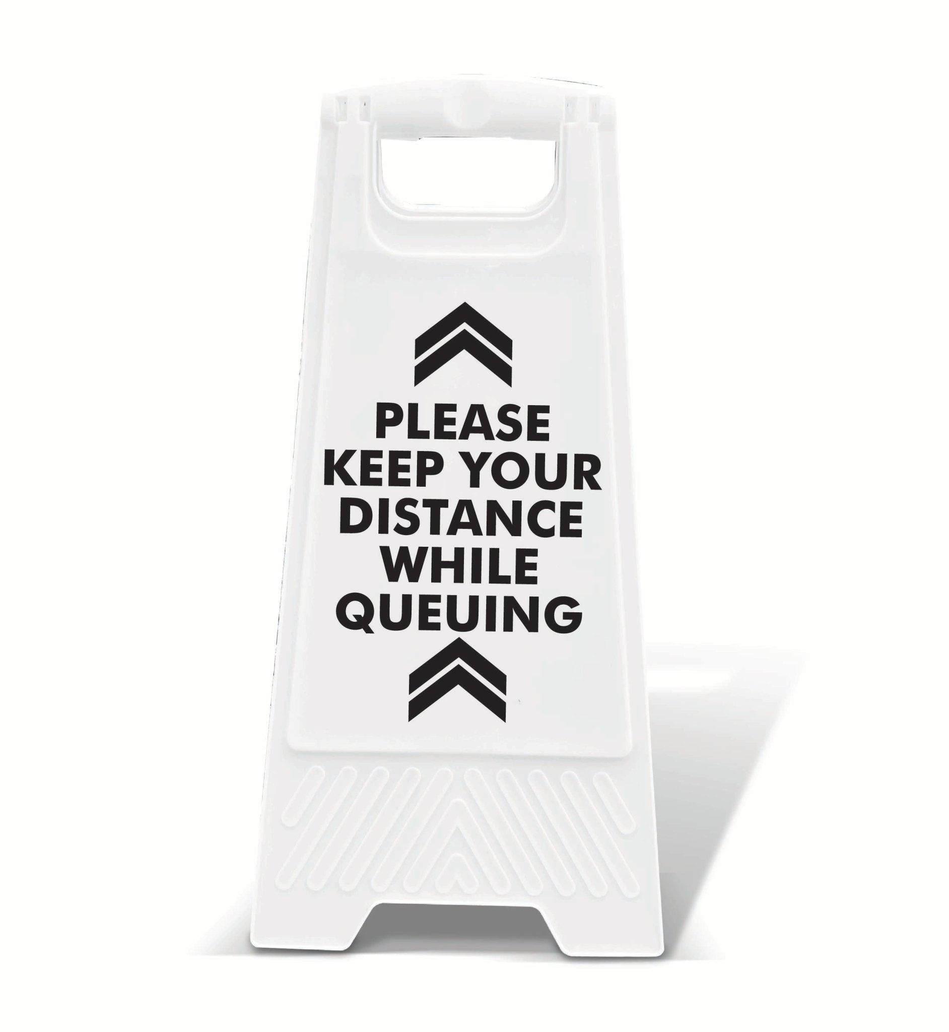 White A - Frame - Please Keep Your Distance While Queuing - New Signs