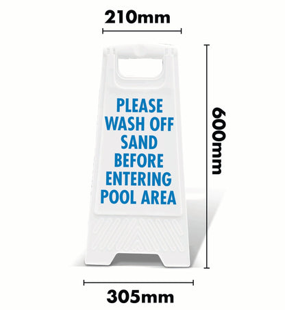 White A - Frame - Please Wash Off Sand - New Signs