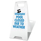 White A - Frame - Pool Closed Due To Weather - New Signs