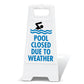 White A - Frame - Pool Closed Due To Weather - New Signs