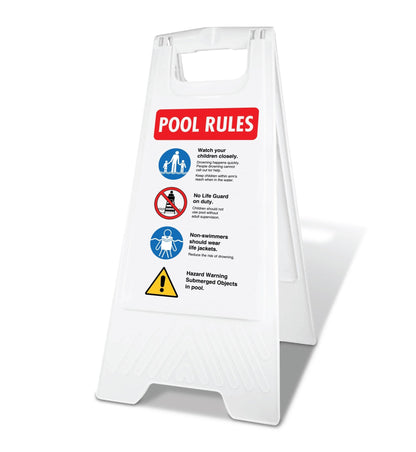 White A - Frame - Pool Rules 2 - New Signs