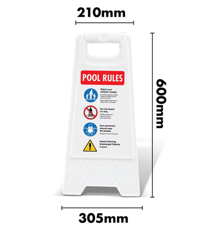 White A - Frame - Pool Rules 2 - New Signs
