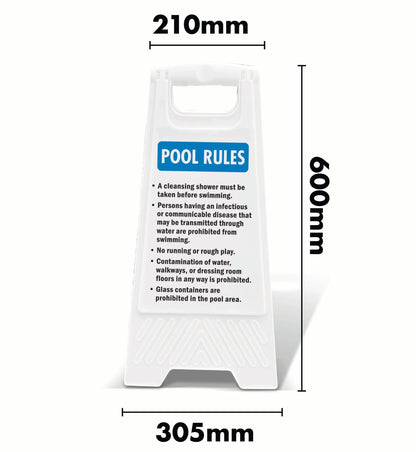 White A - Frame - Pool Rules 3 - New Signs