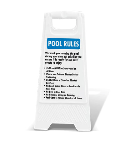 White A - Frame - Pool Rules 4 - New Signs