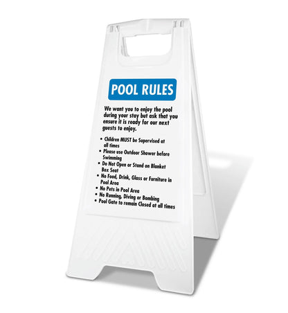 White A - Frame - Pool Rules 4 - New Signs