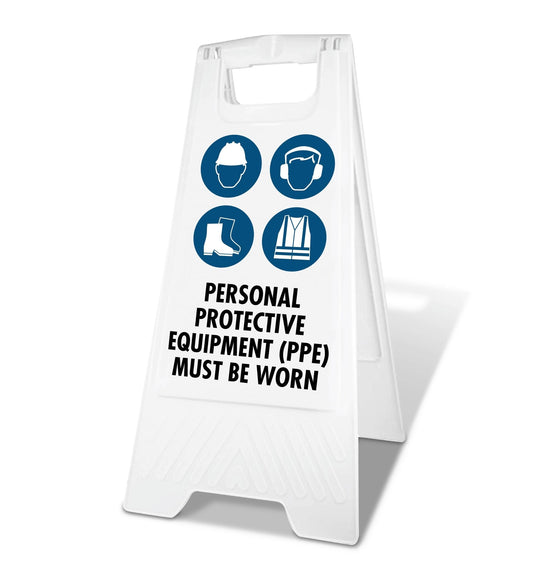 White A - Frame - PPE Must be Worn 1 - New Signs