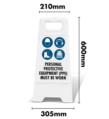 White A - Frame - PPE Must be Worn 1 - New Signs