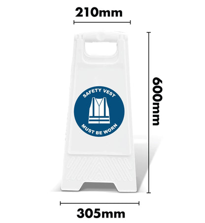 White A - Frame - Safety Vest Must Be Worn - New Signs