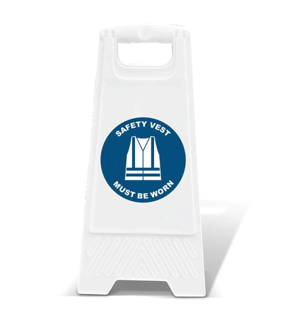 White A - Frame - Safety Vest Must Be Worn - New Signs
