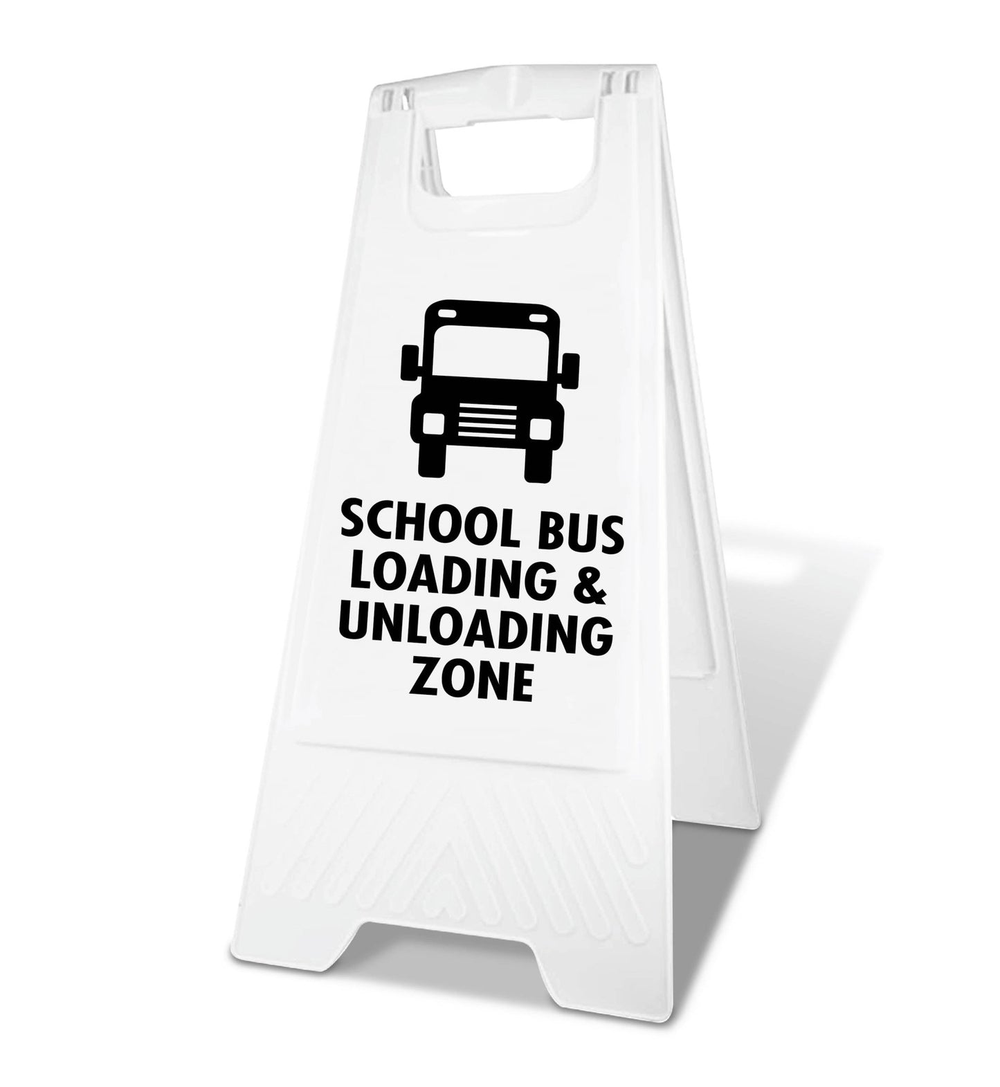 White A - Frame - School Bus Loading & Unloading Zone - New Signs