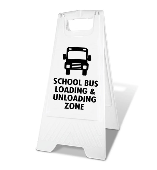 White A - Frame - School Bus Loading & Unloading Zone - New Signs