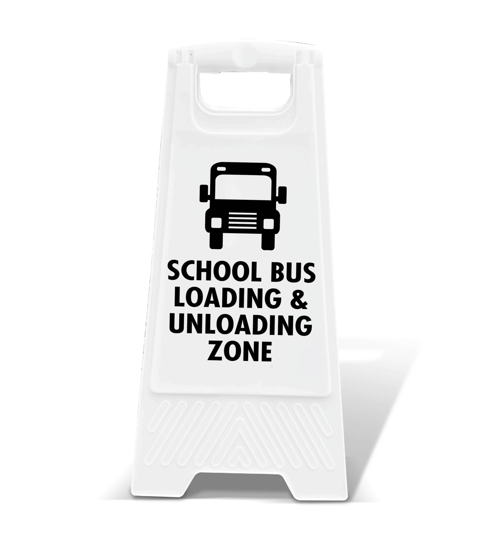 White A-Frame - School Bus Loading & Unloading Zone – New Signs