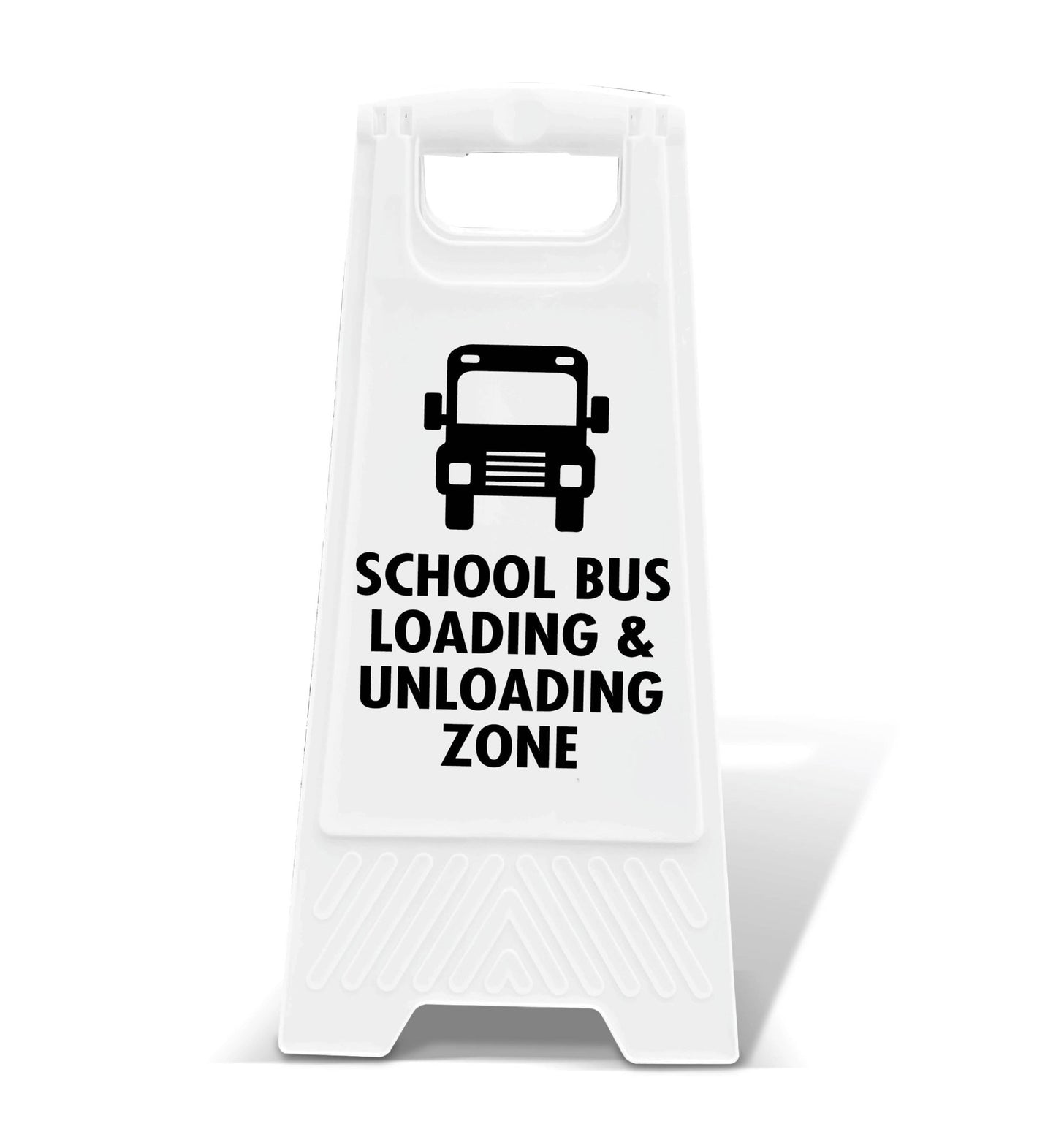 White A - Frame - School Bus Loading & Unloading Zone - New Signs