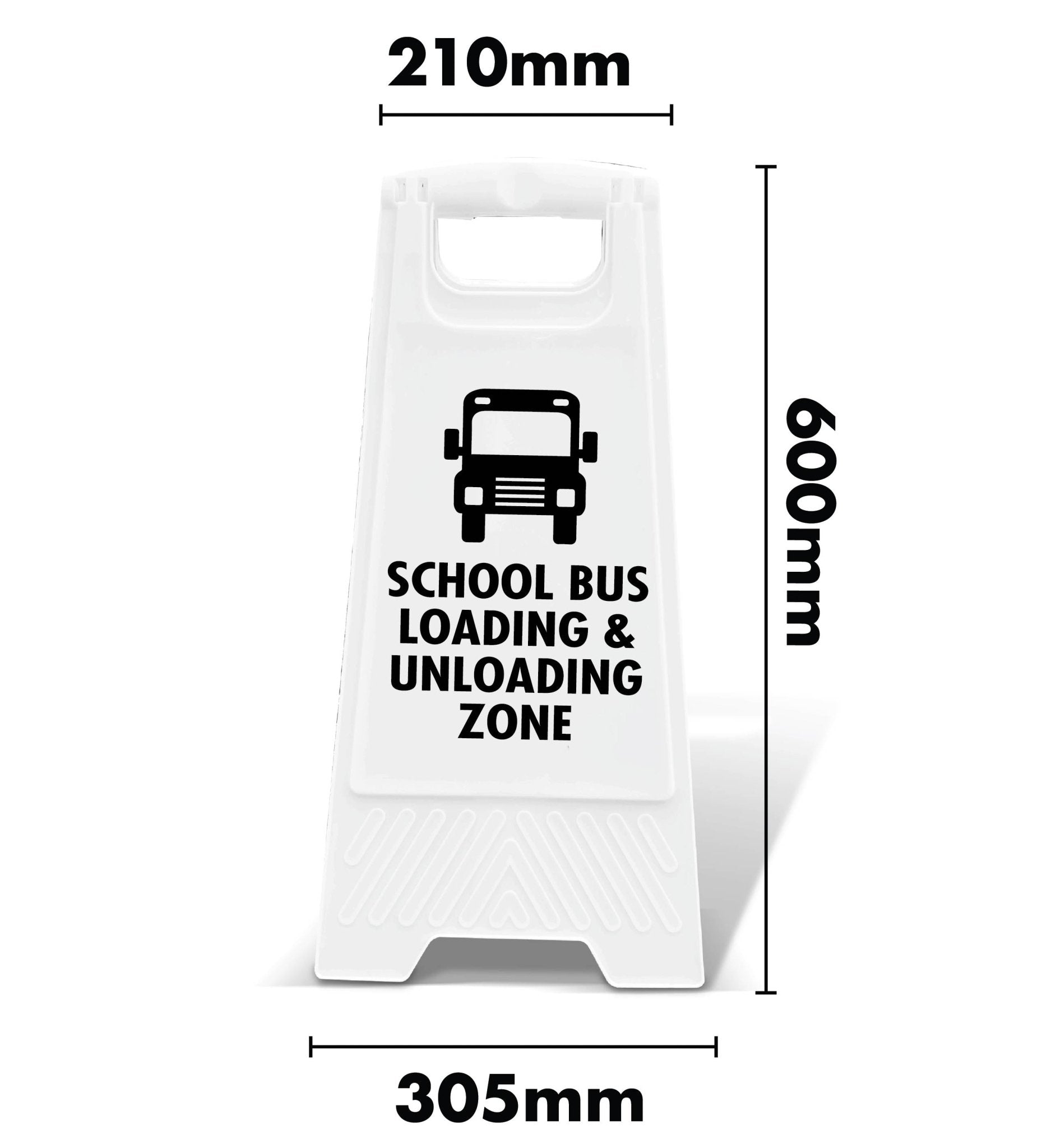 White A - Frame - School Bus Loading & Unloading Zone - New Signs