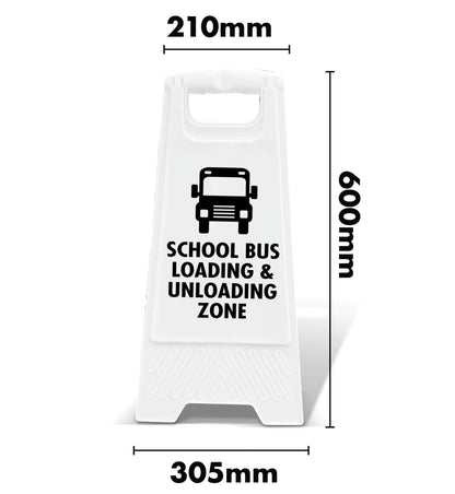 White A - Frame - School Bus Loading & Unloading Zone - New Signs