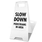White A - Frame - Slow Down Pedestrians In Area - New Signs