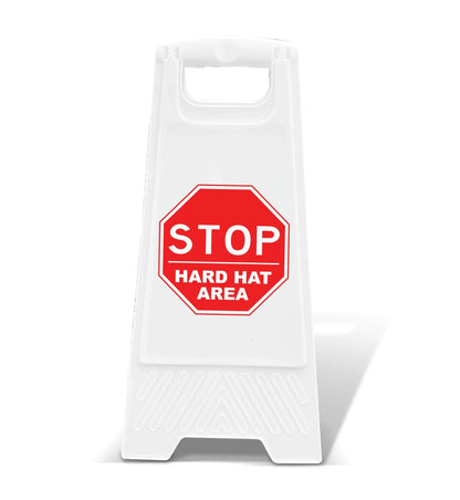 White A - Frame - Stop Hard Hat Area - New Signs