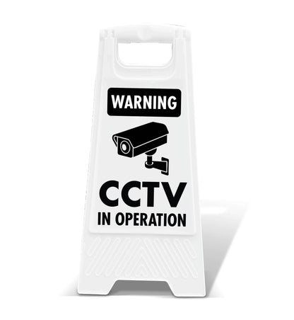 White A - Frame - Warning CCTV In Operation - New Signs