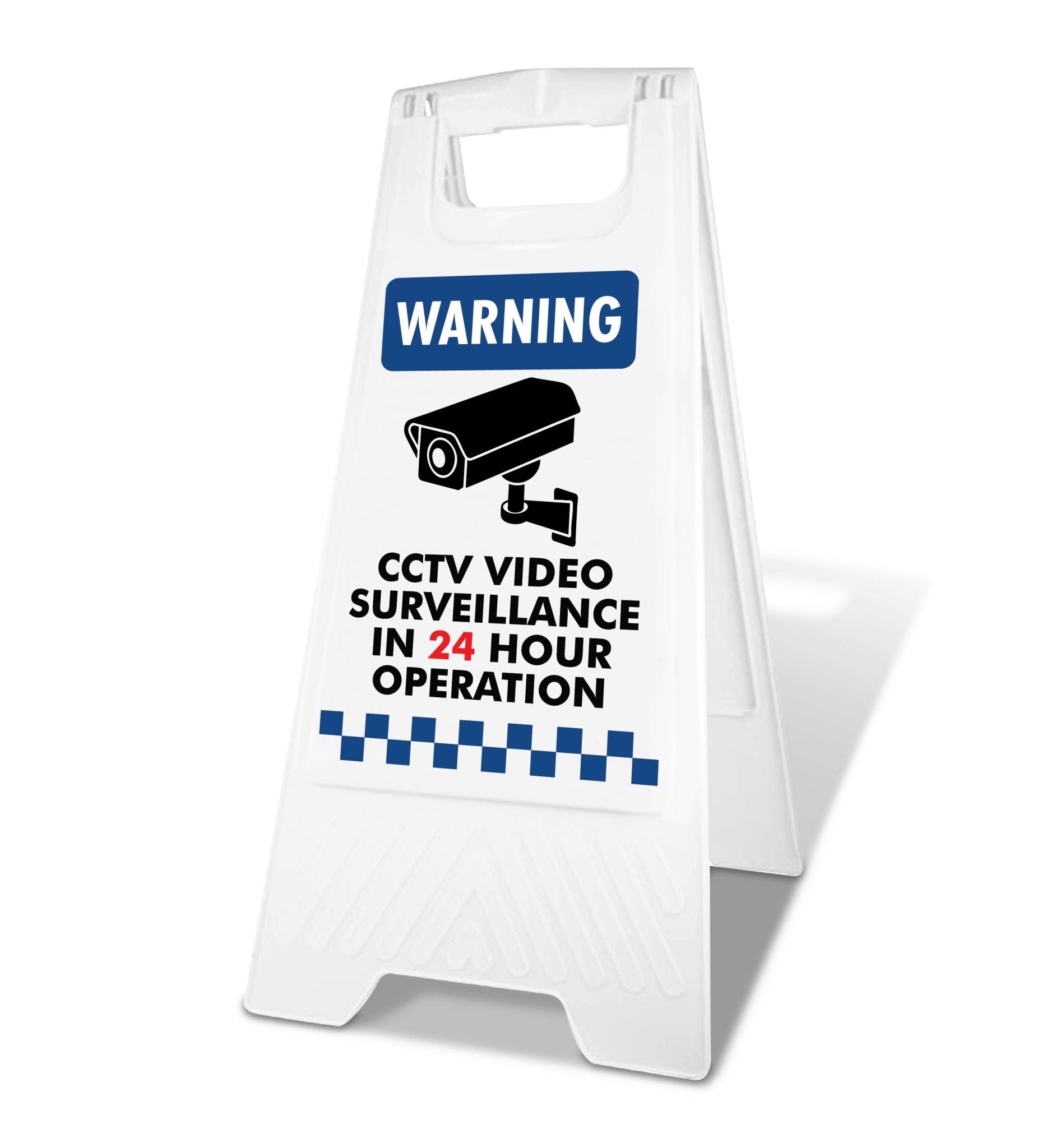 White A - Frame - Warning CCTV Video Surveillance - New Signs