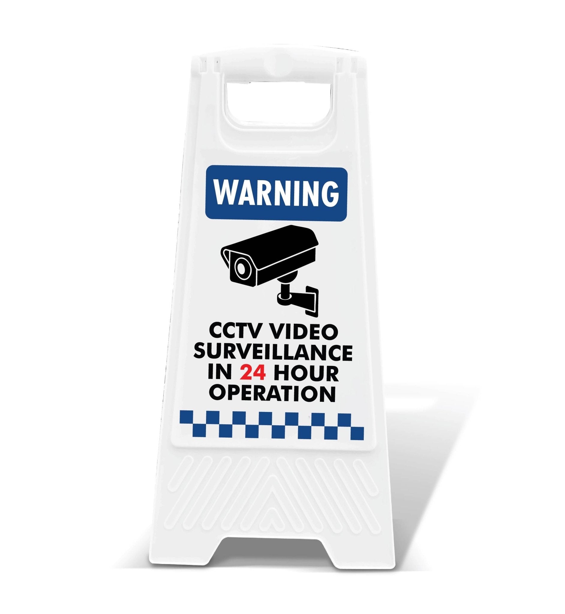 White A - Frame - Warning CCTV Video Surveillance - New Signs