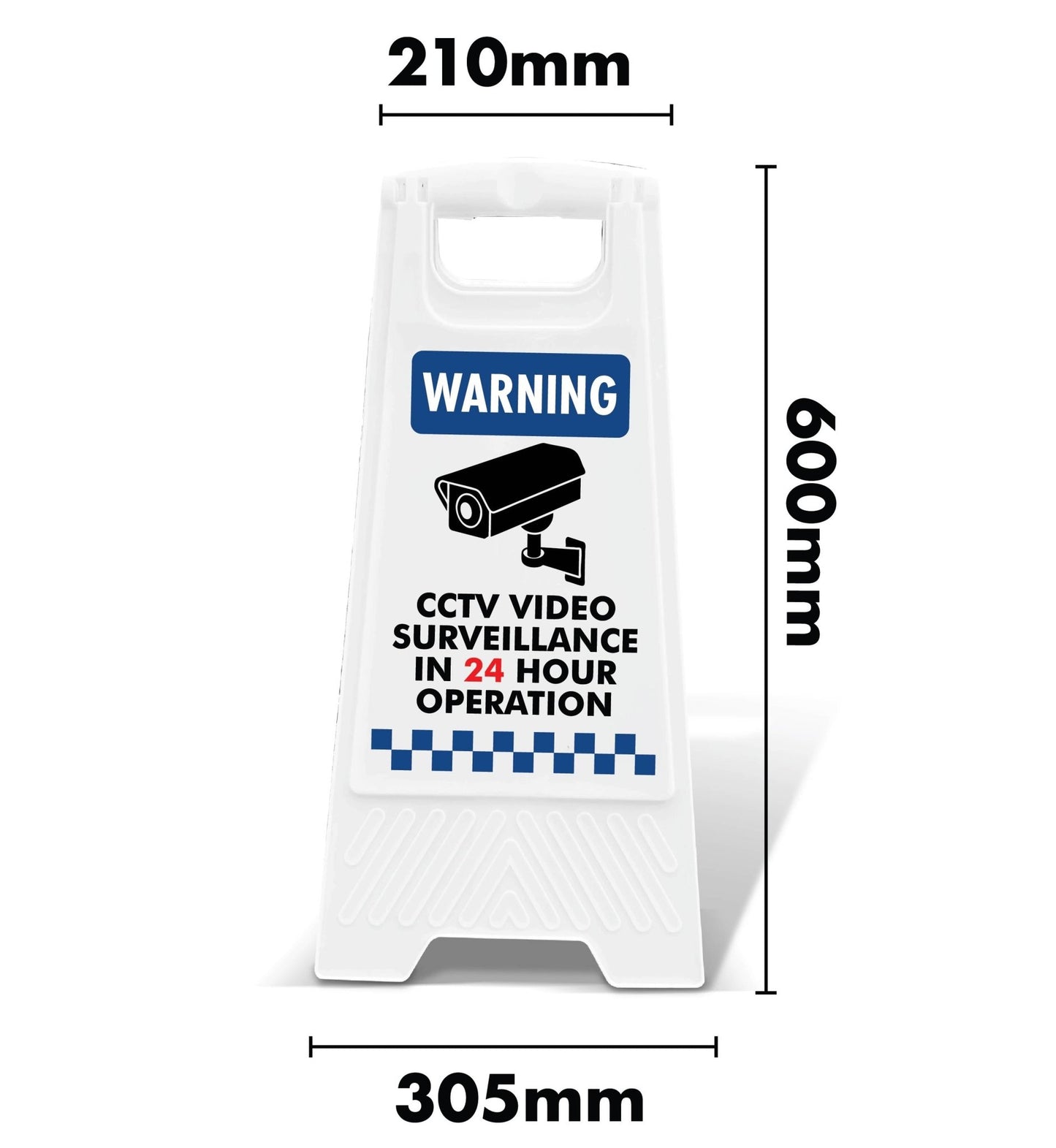 White A - Frame - Warning CCTV Video Surveillance - New Signs