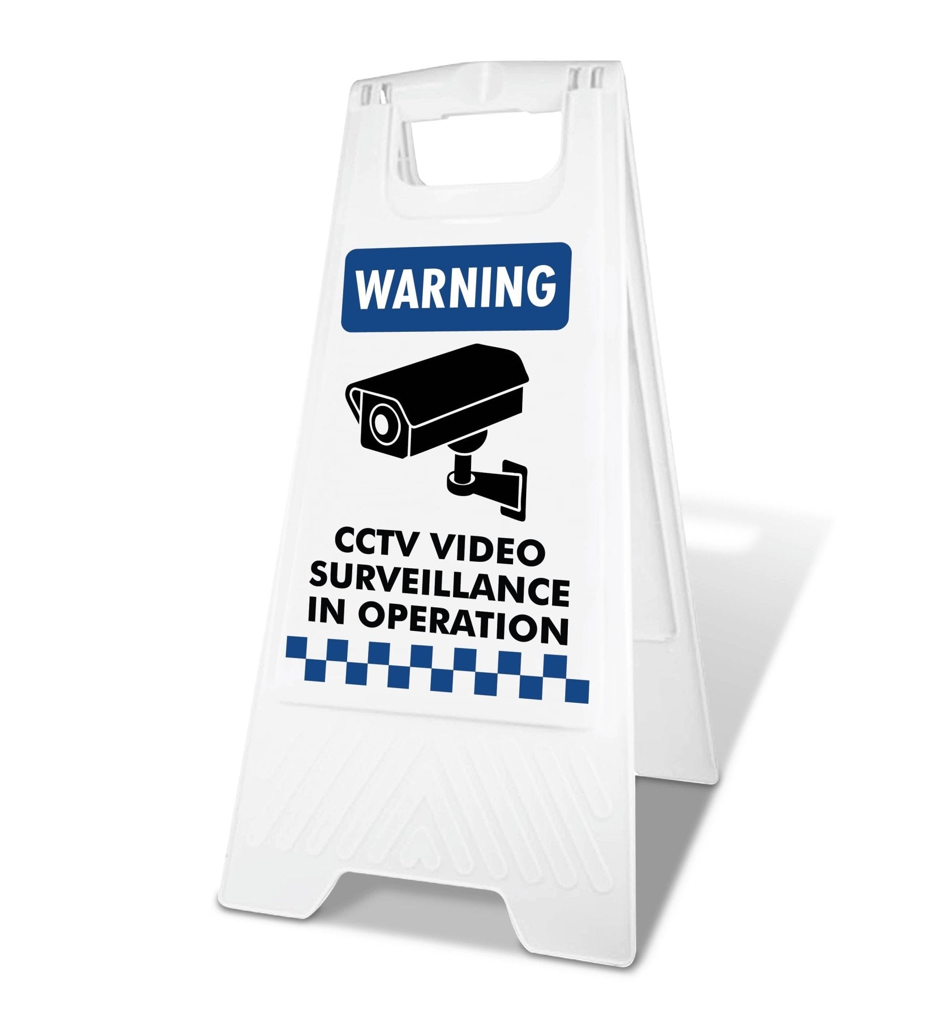 White A - Frame - Warning CCTV Video Surveillance In Operation - New Signs