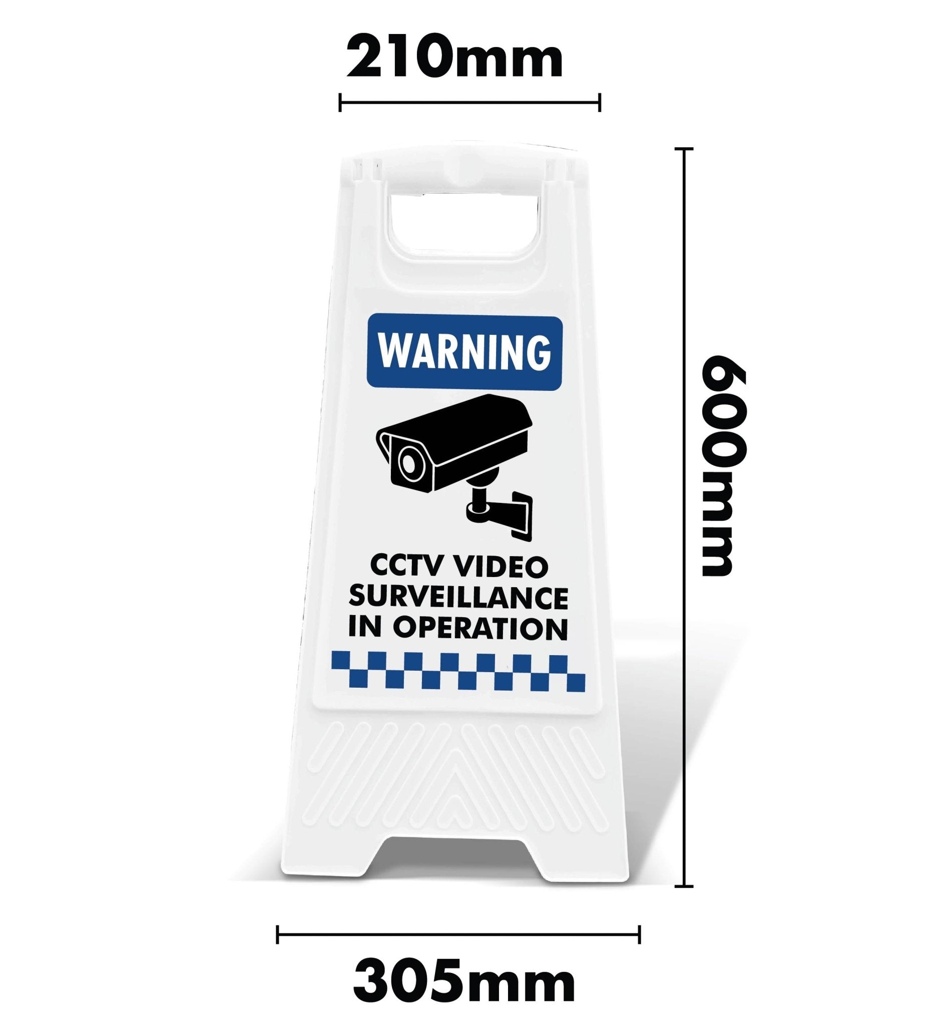 White A - Frame - Warning CCTV Video Surveillance In Operation - New Signs