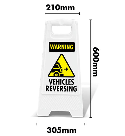 White A - Frame - Warning Vehicles Reversing - New Signs
