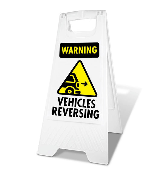 White A - Frame - Warning Vehicles Reversing - New Signs