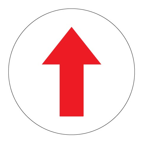 White & Red Directional Arrow Floor Sticker - Anti Slip - New Signs