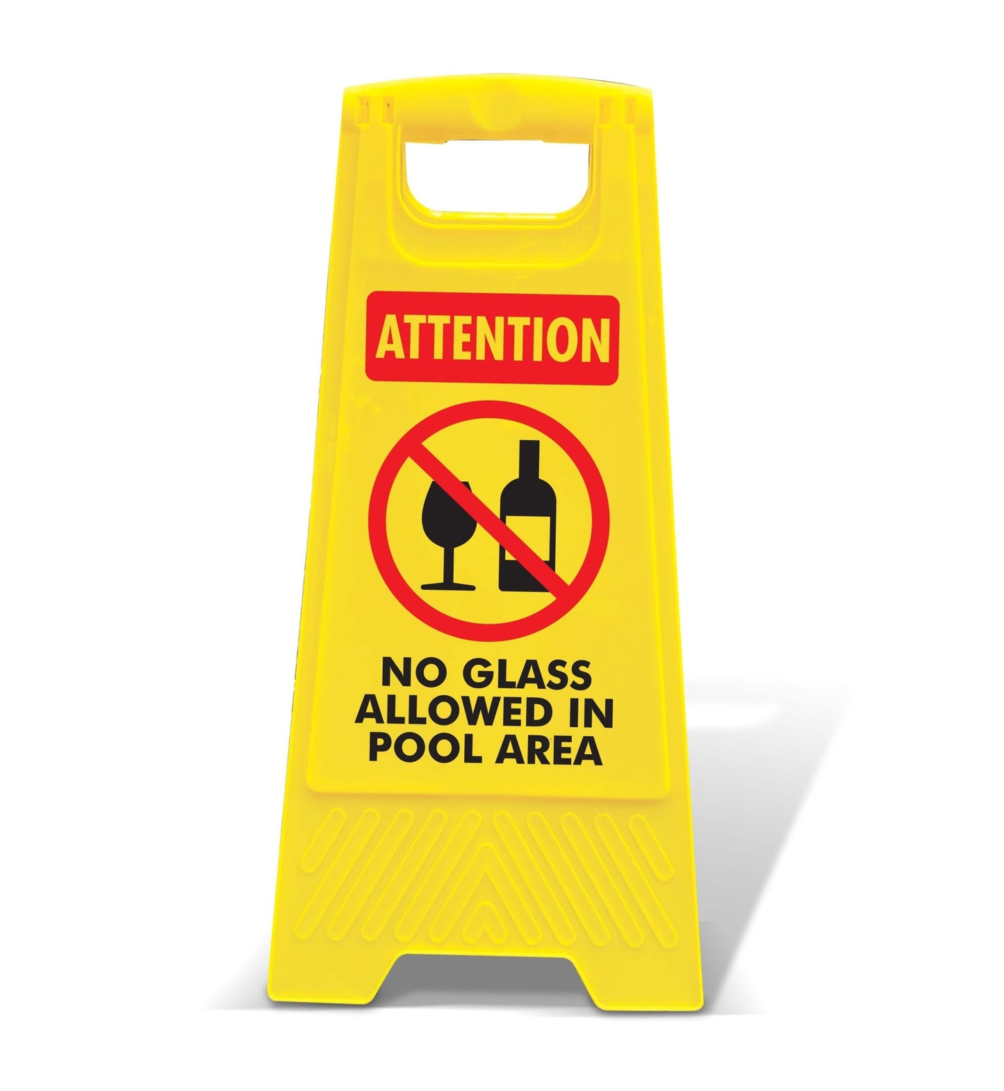 Yellow A - Frame - Attention No Glass Allowed In Pool Area - New Signs