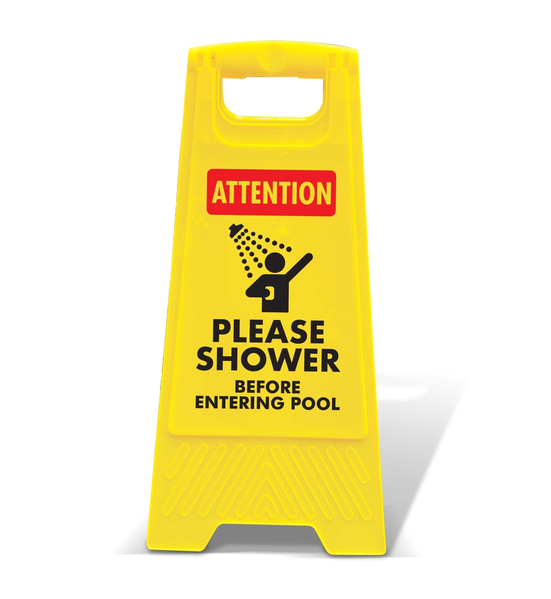 Yellow A - Frame - Attention Please Shower Before Entering Pool - New Signs