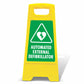 Yellow A - Frame - Automated External Defibrillator Triangle - New Signs
