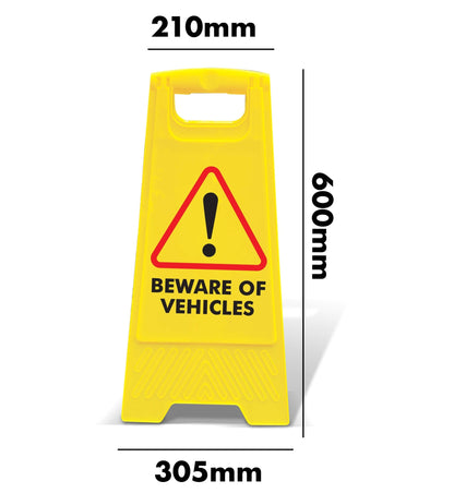 Yellow A - Frame - Beware Of Vehicles - New Signs