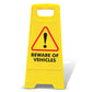 Yellow A - Frame - Beware Of Vehicles - New Signs