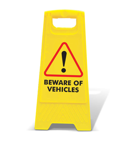 Yellow A - Frame - Beware Of Vehicles - New Signs