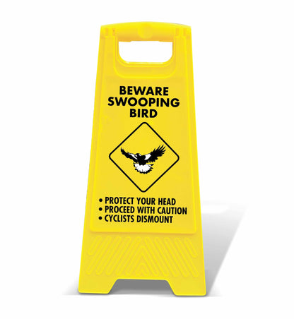 Yellow A - Frame - Beware Swooping Bird - New Signs
