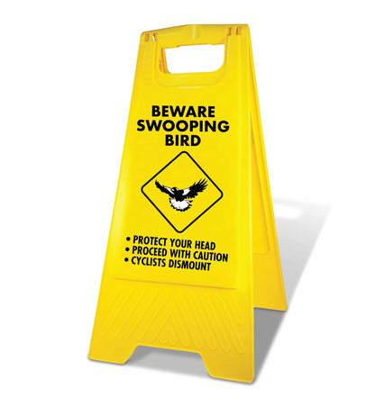 Yellow A - Frame - Beware Swooping Bird - New Signs