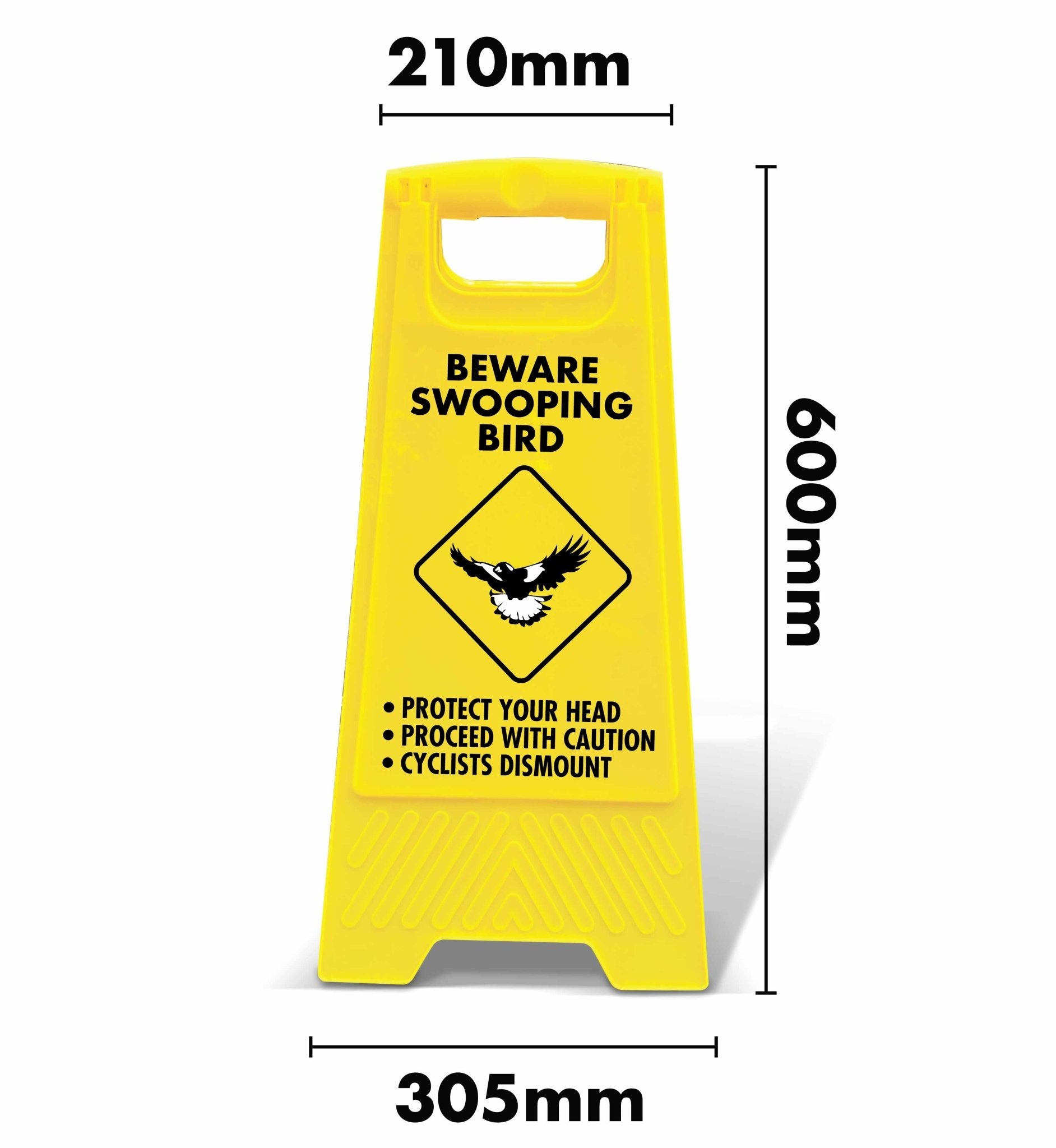 Yellow A - Frame - Beware Swooping Bird - New Signs