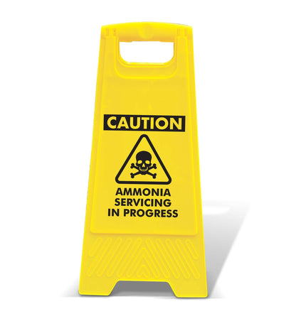 Yellow A - Frame - Caution Ammonia Servicing In Progress - New Signs