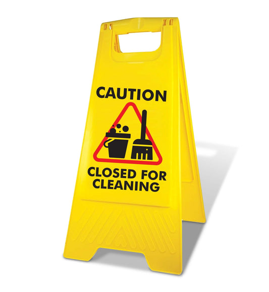 Yellow A - Frame - Caution Closed For Cleaning - New Signs