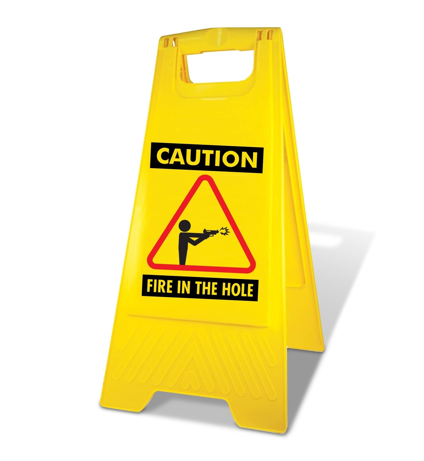 Yellow A - Frame - Caution Fire In The Hole - New Signs