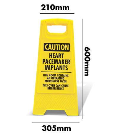 Yellow A - Frame - Caution Heart Pacemaker Implants - New Signs