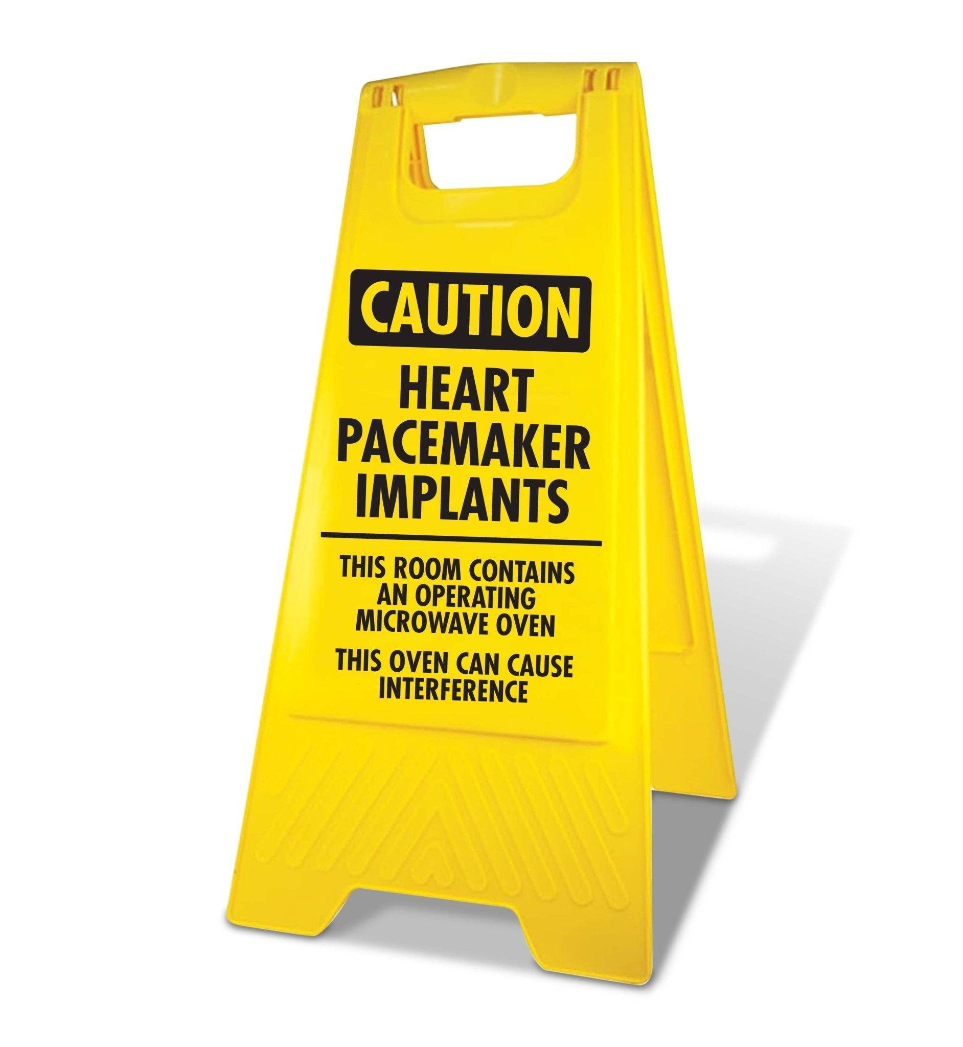 Yellow A - Frame - Caution Heart Pacemaker Implants - New Signs