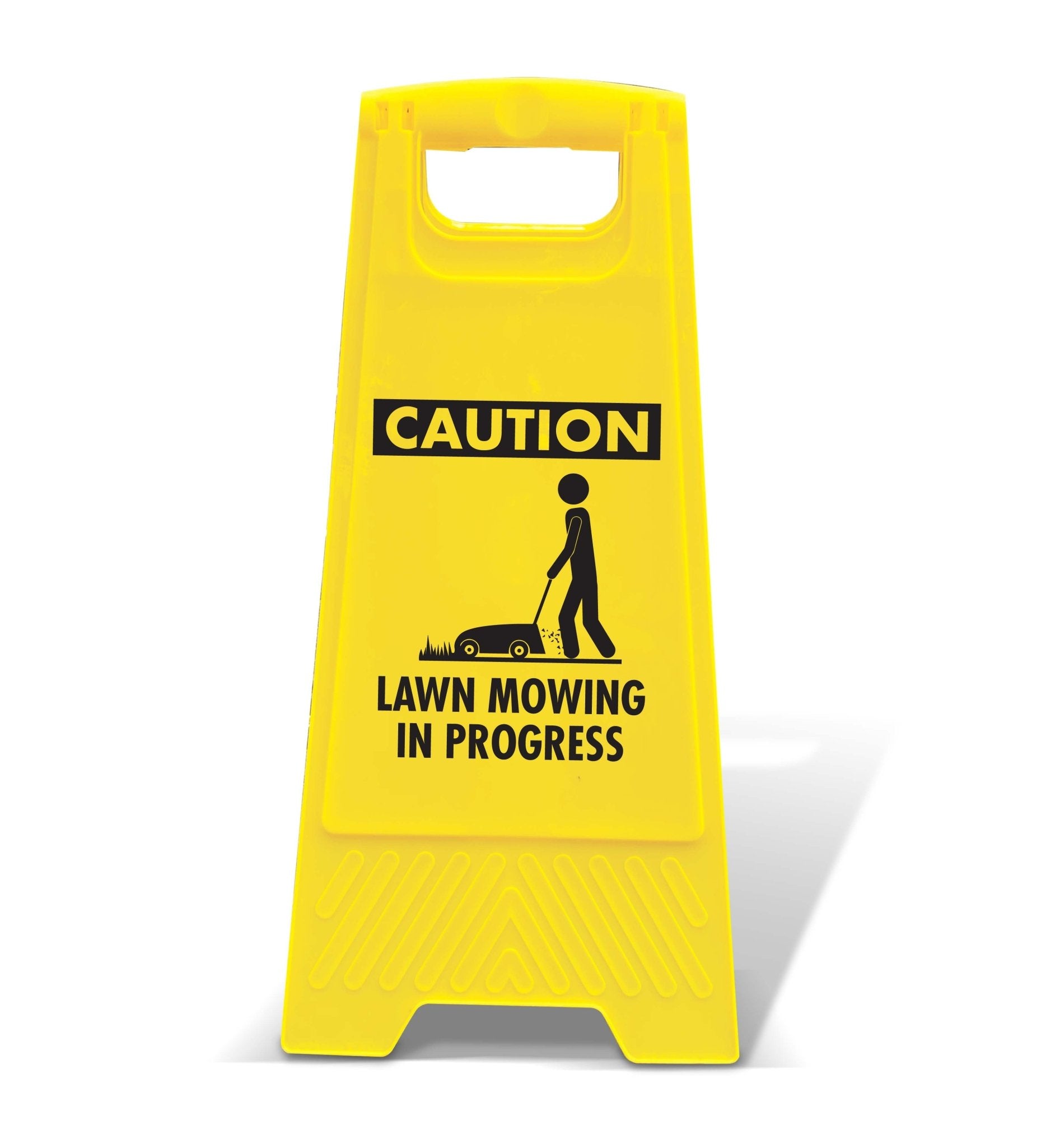 Yellow A - Frame - Caution Lawn Mowing In Progress - New Signs