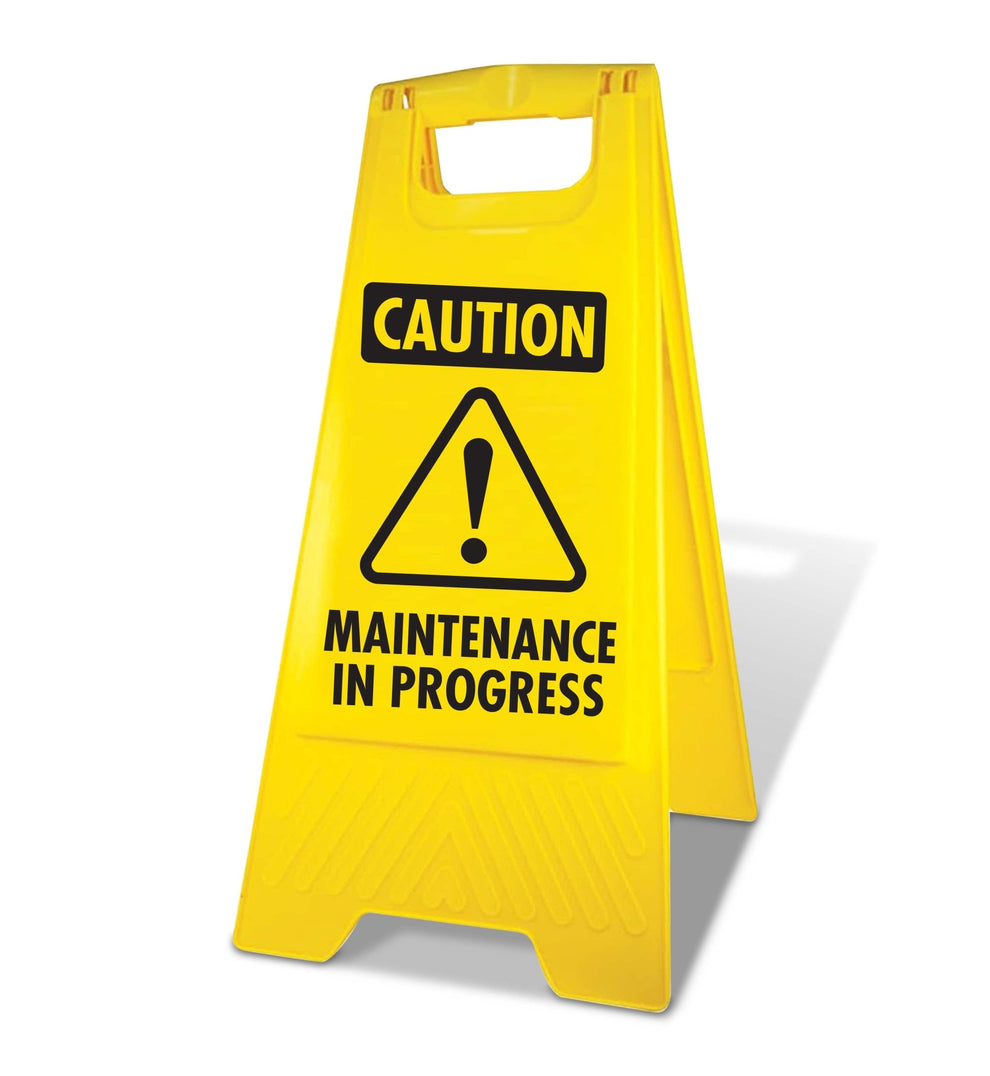 Yellow A-Frame - Caution Maintenance In Progress Symbol – New Signs