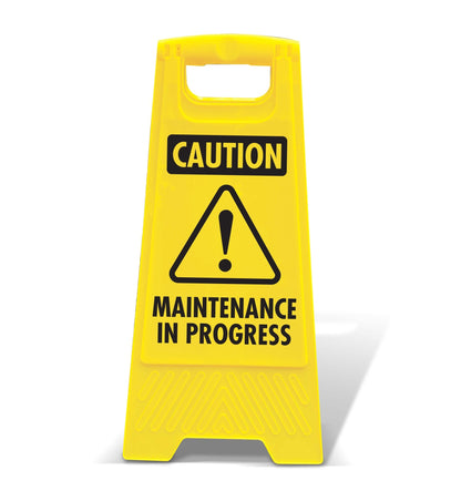 Yellow A - Frame - Caution Maintenance In Progress Symbol - New Signs