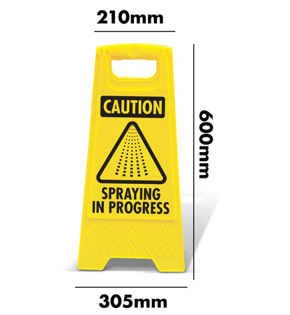 Yellow A - Frame - Caution Spraying In Progress - New Signs