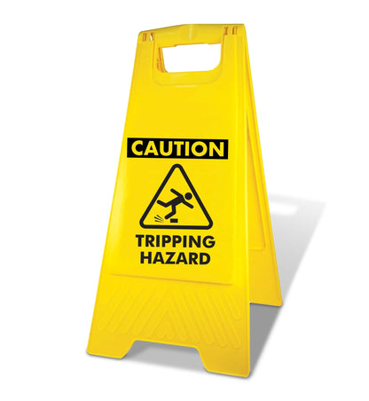 Yellow A - Frame - Caution Tripping Hazard - New Signs