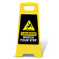 Yellow A - Frame - Caution Watch Your Step Black - New Signs
